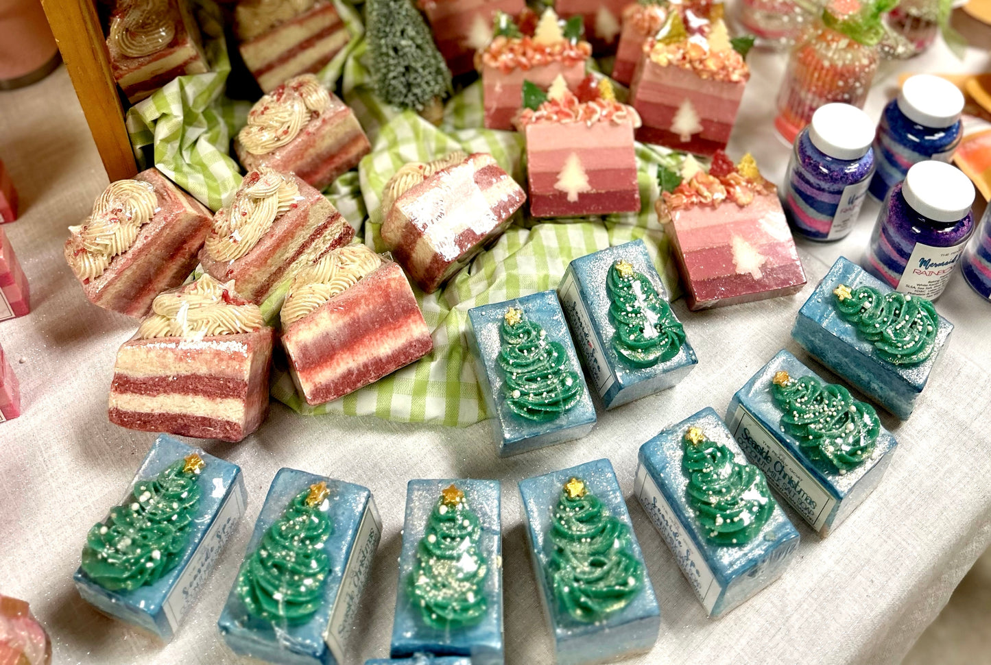 "Snowy Christmas Tree Farm" Fresh Raw Goat Milk Soap - Pre Order release Date 11/15/25