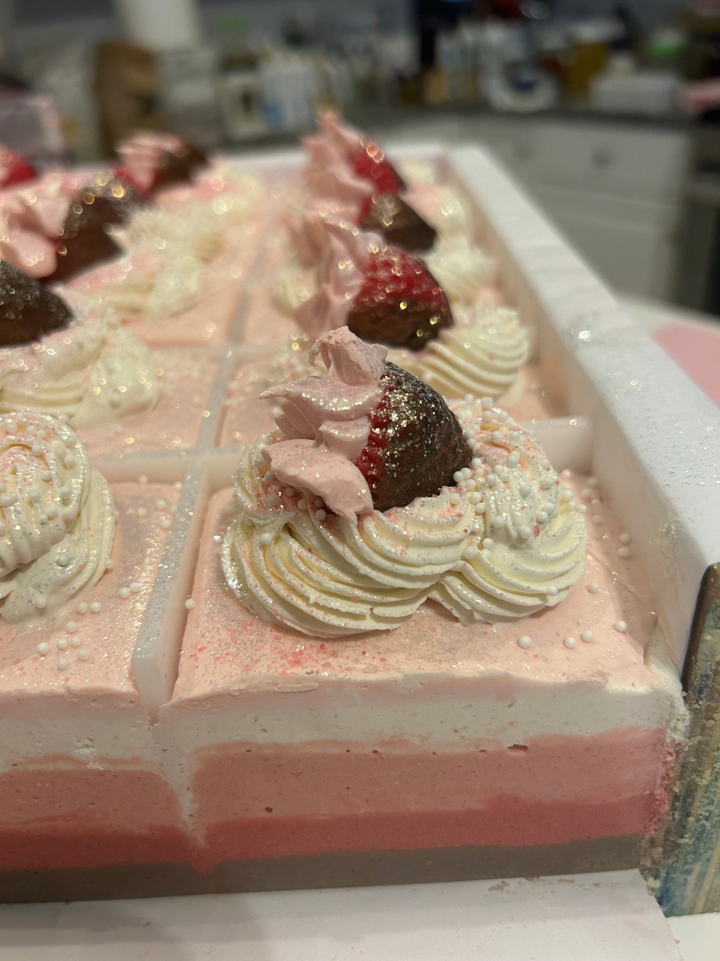 "Choclate Covered Strawberries" Colossal Coconut Milk Salt Soap