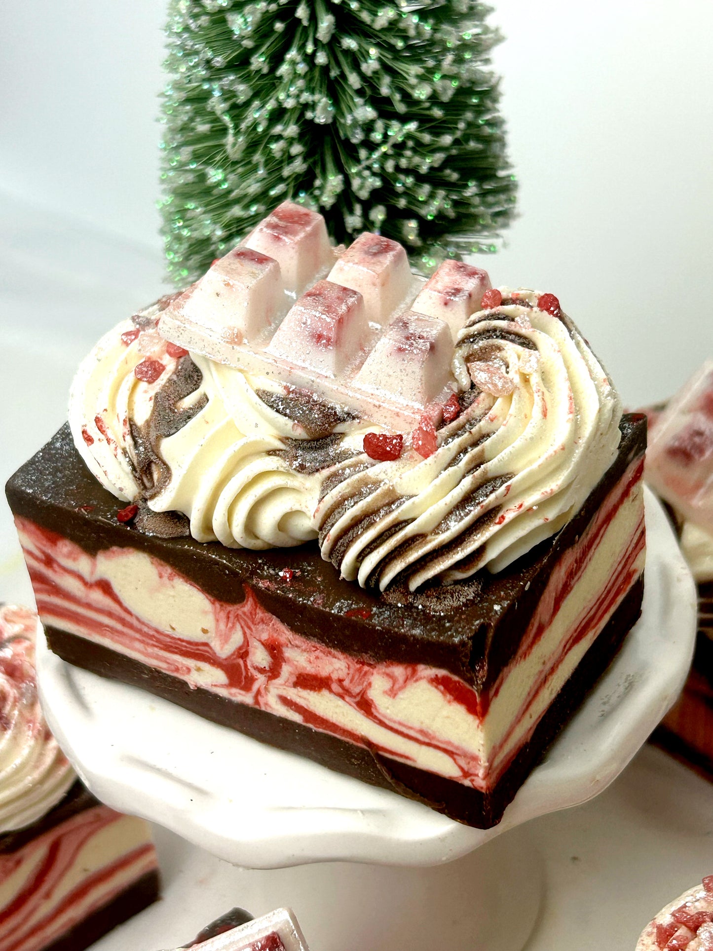 "Peppermint Fudge Pot de Creme" Fresh Raw Goat & Coconut Milk Soap - Pre Order - Release Date 11/16