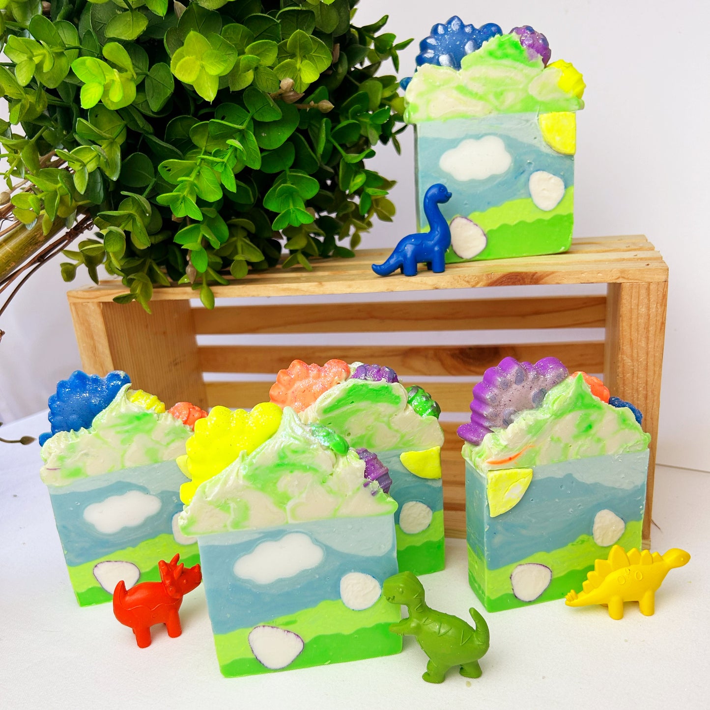 Whimsical Dino Babies with Eggs, Glow in the Dark Vegan Coconut Milk Soap