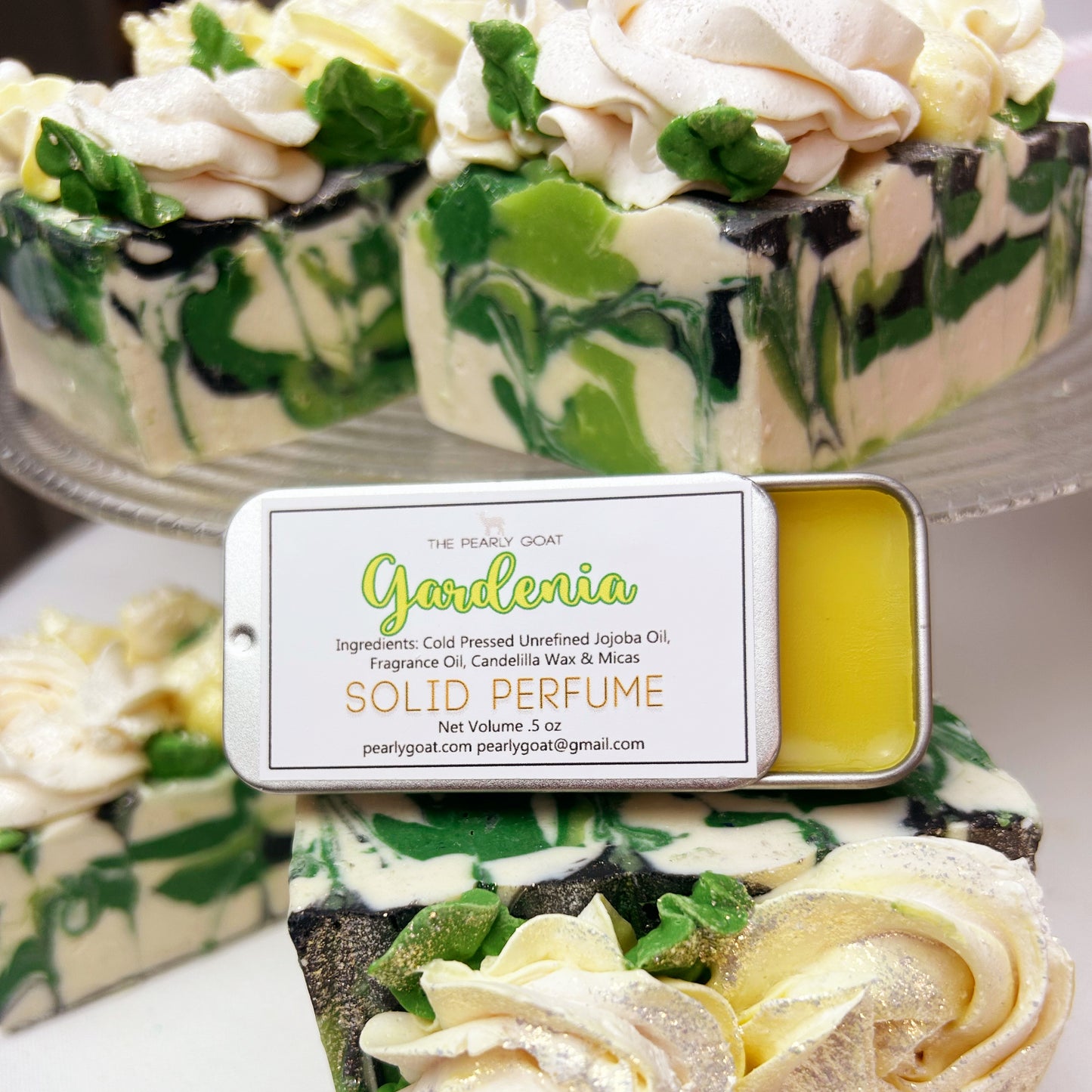 Solid Perfume - New Square Glass Jar with a Black Child Proof Cap