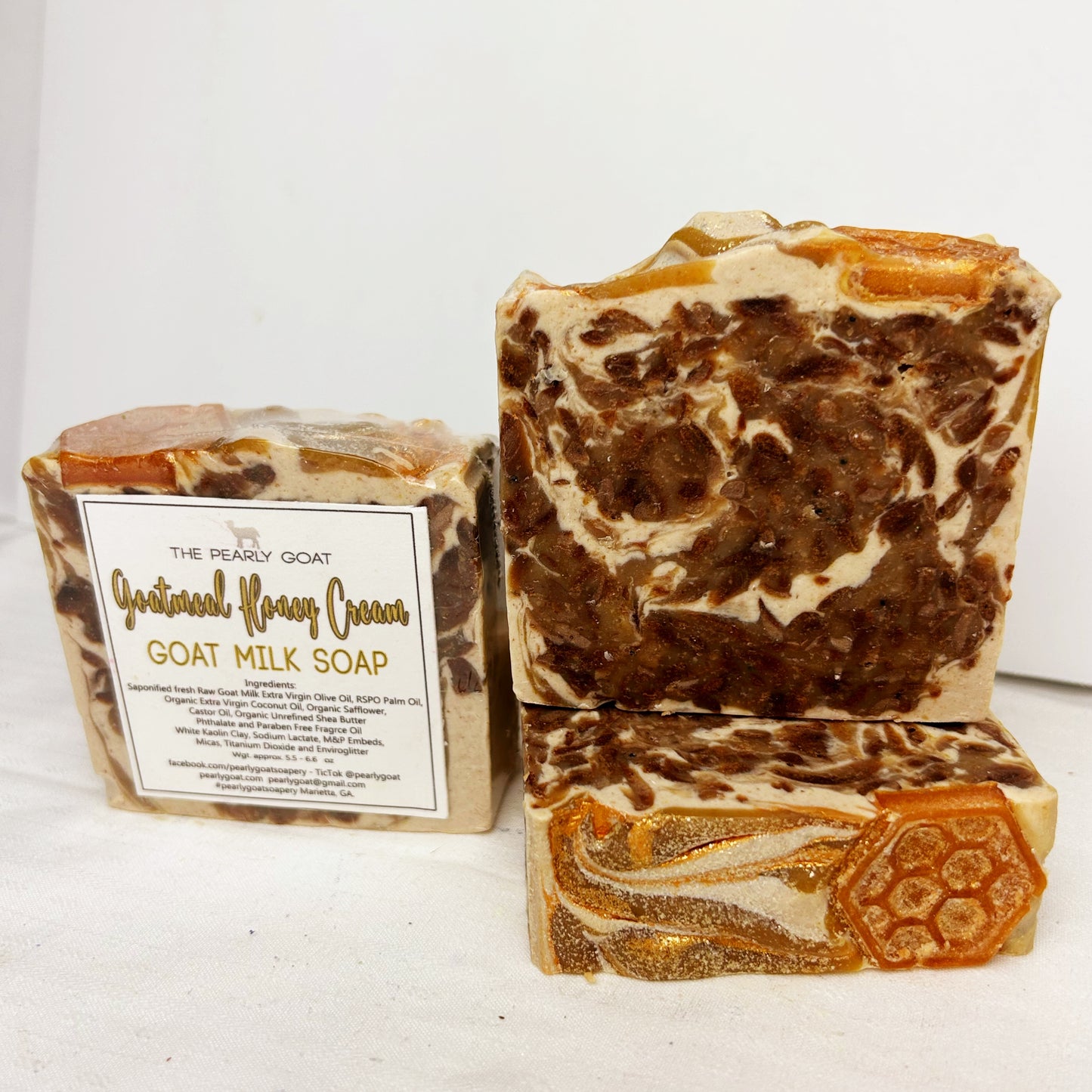 Oatmeal Honey Cream" Fresh Raw Goat Milk and Honey Soap