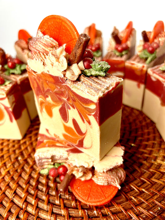 Spiced Cranberry Orange Fresh Raw Goat Milk Soap