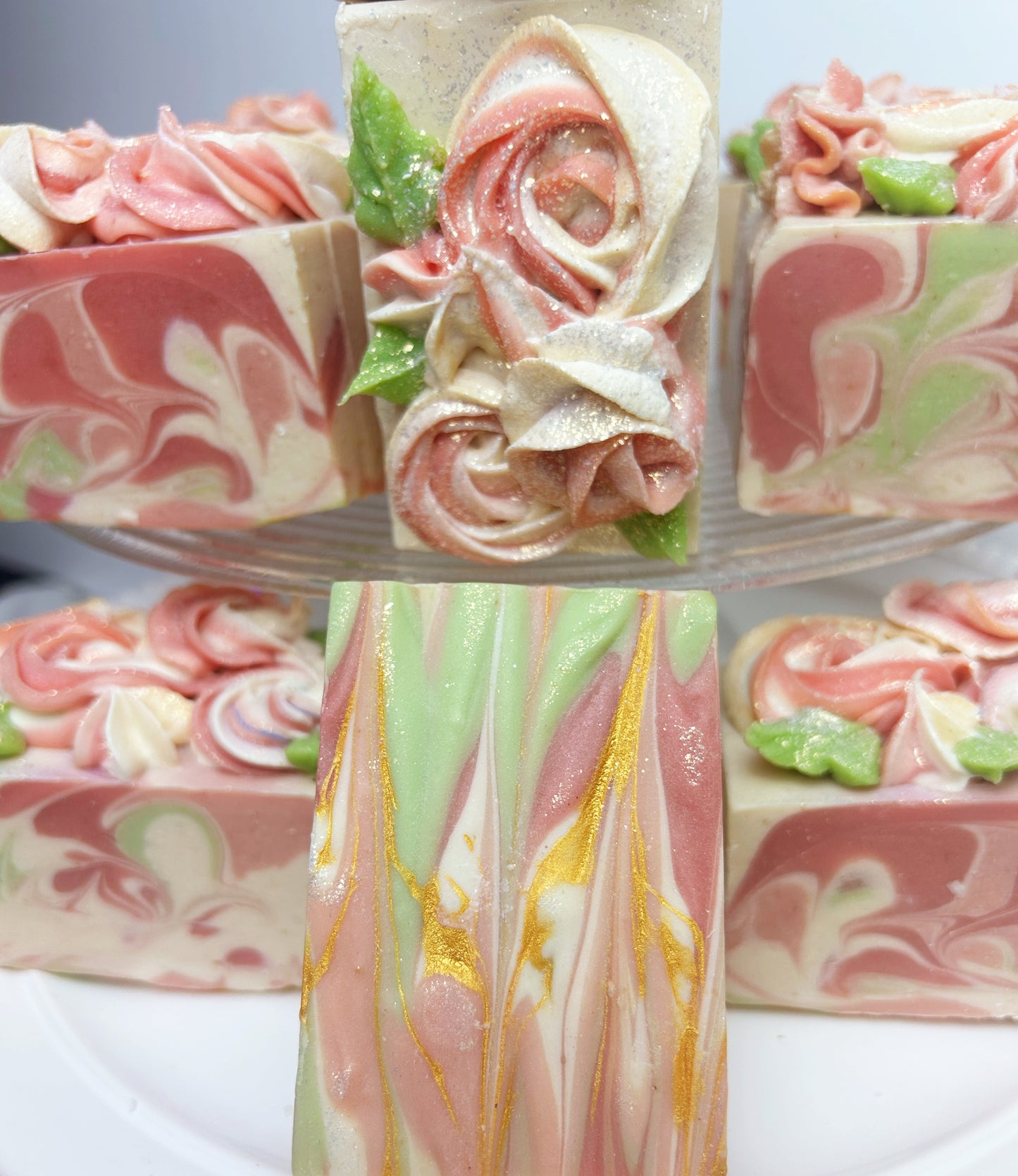 Pink Peony Bouquet Fresh Raw Goat Milk Soap