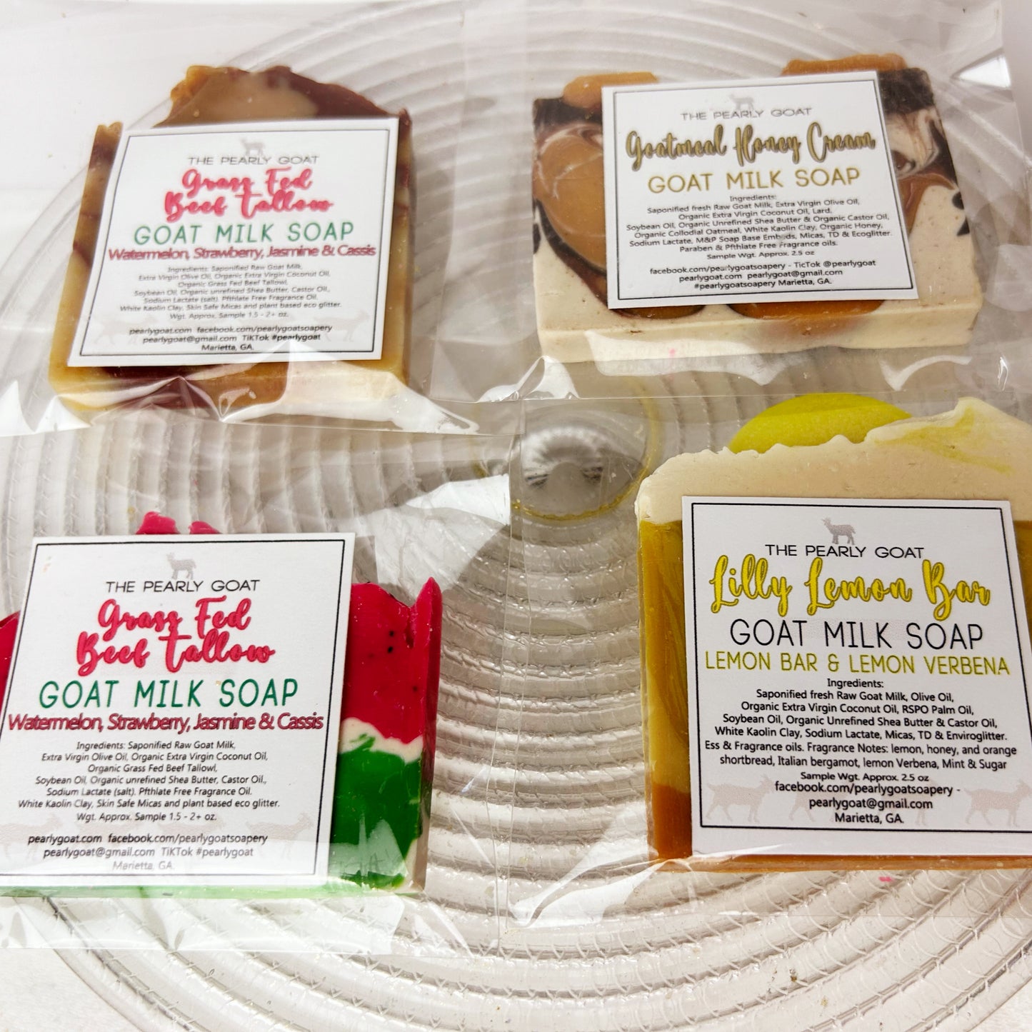 Sample Pack - Compare Goat Milk Soap Made with (Tallow/Lard/Palm) all with the same recipe