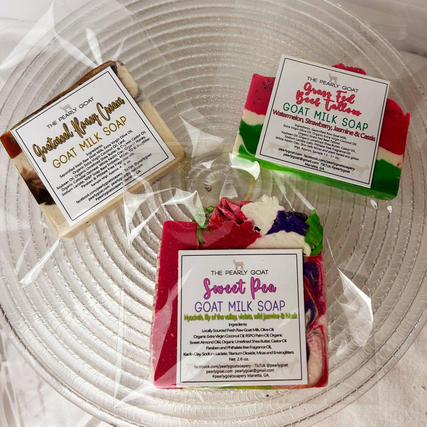 Sample Pack - Compare Goat Milk Soap Made with (Tallow/Lard/Palm) all with the same recipe