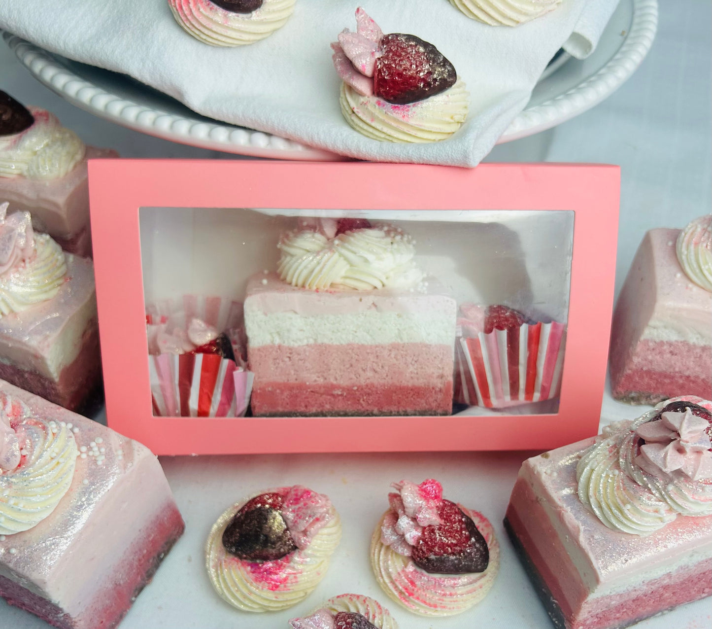 "Choclate Covered Strawberries" Colossal Coconut Milk Salt Soap & Meringues Gift Set- Pre Order Release Date 1/31/251