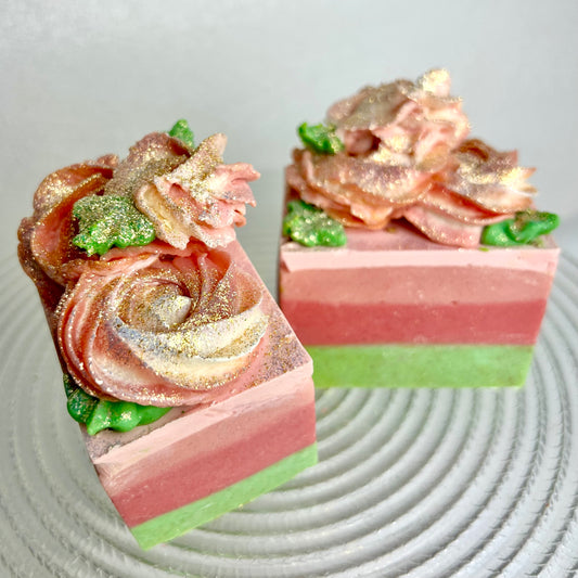 Pink Peony Vegan Coconut Milk Salt Soap