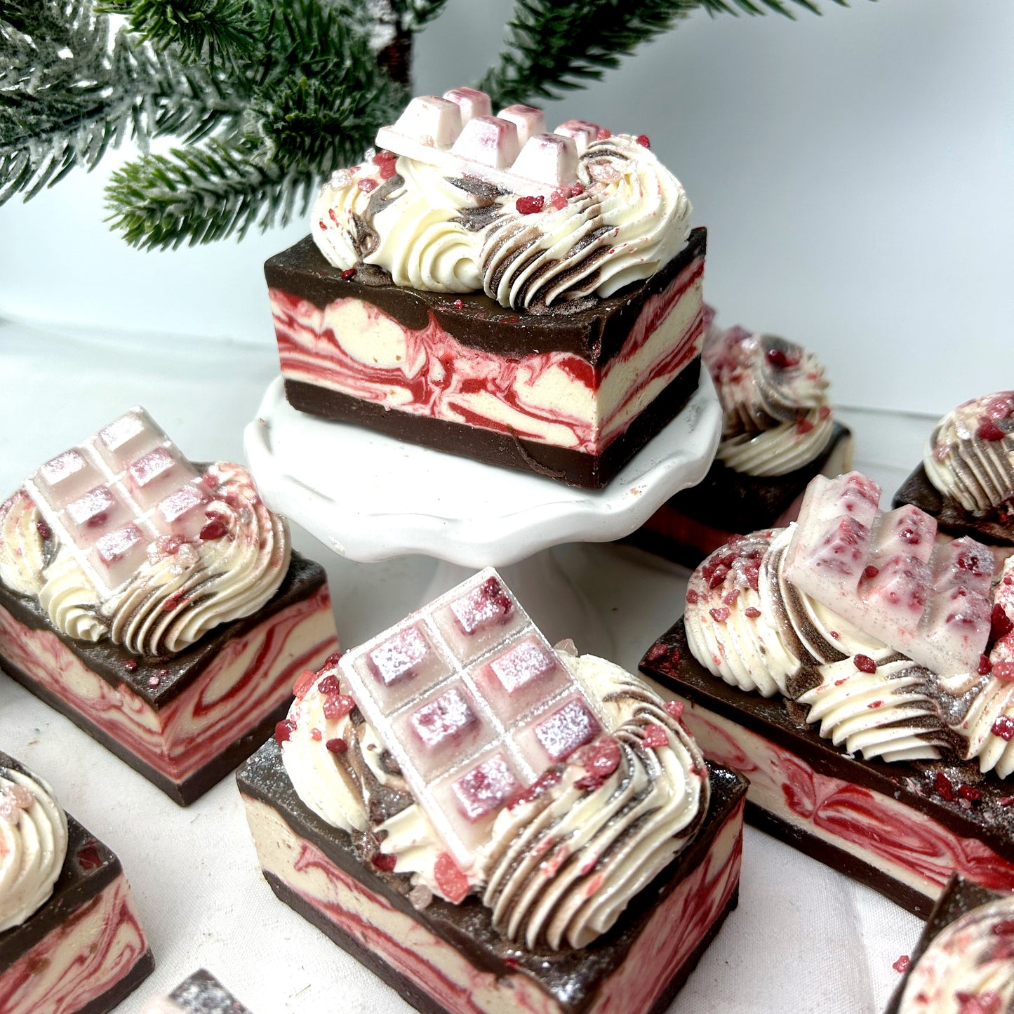 "Peppermint Fudge Pot de Creme" Fresh Raw Goat & Coconut Milk Soap - Pre Order - Release Date 11/16