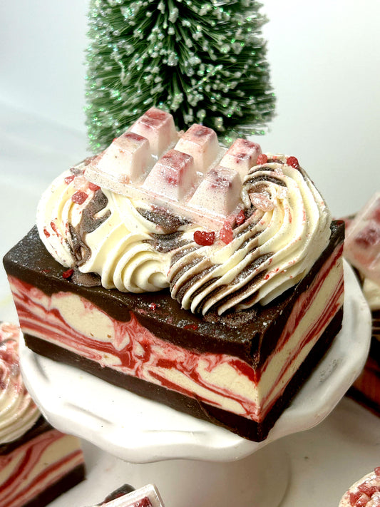 "Peppermint Fudge Pot de Creme" Fresh Raw Goat & Coconut Milk Soap - Pre Order - Release Date 11/16