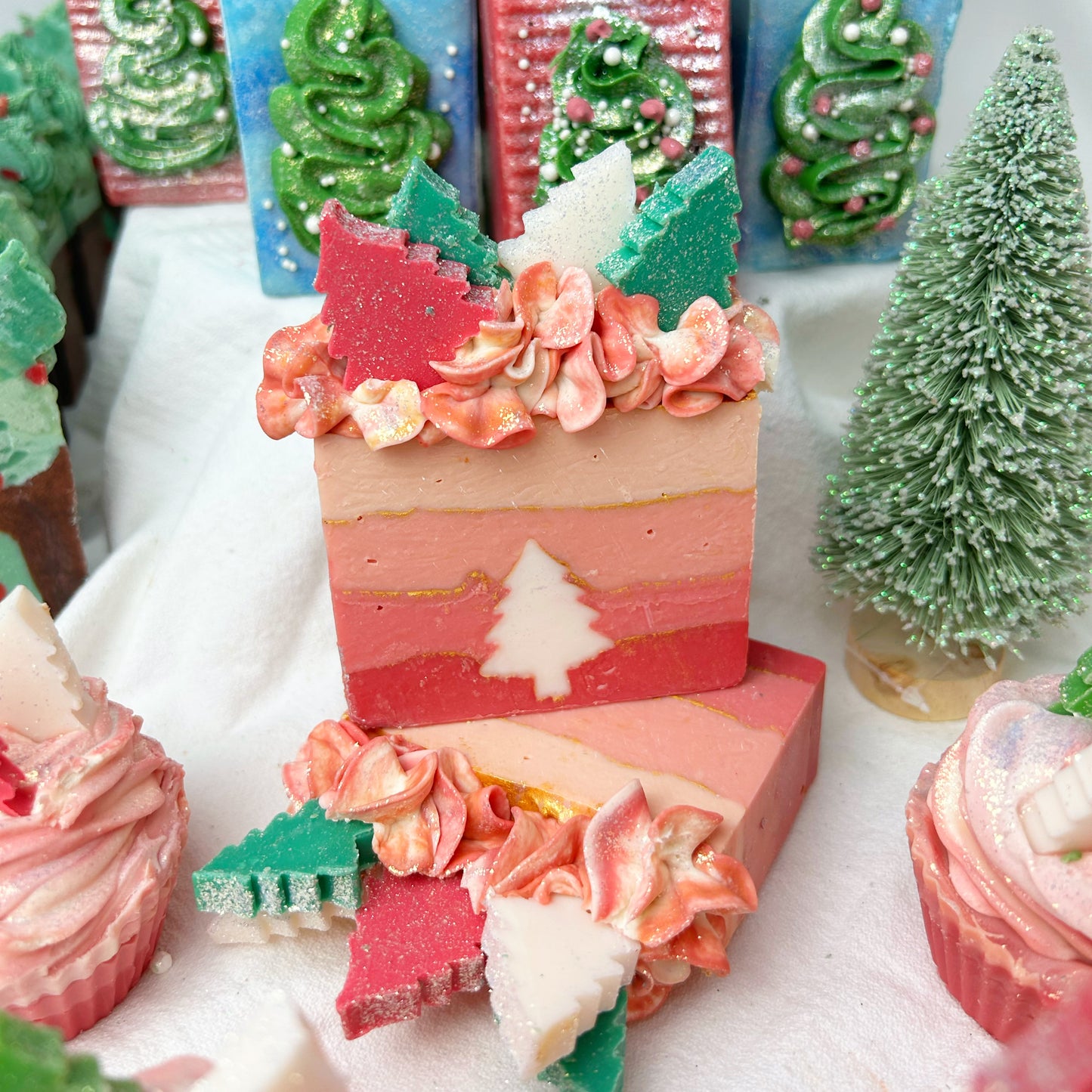 "Snowy Christmas Tree Farm" Fresh Raw Goat Milk Soap