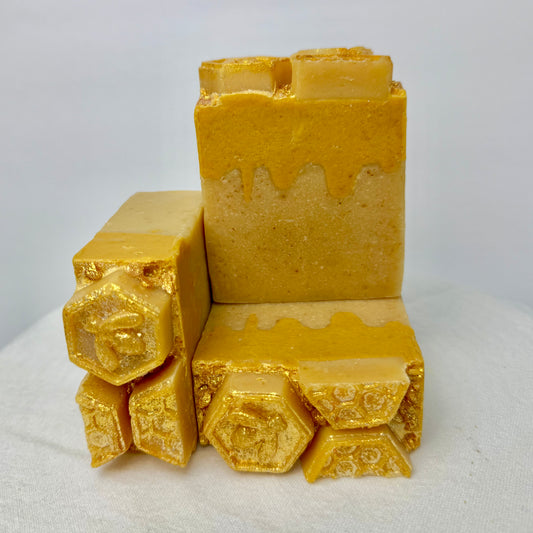 24 Kt. Crisp Anjou Pear, Pure Honey and Calendula (Avocado Recipe) Triple Milk Soap