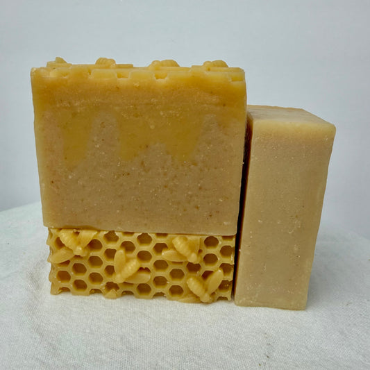 Oatmeal Fresh Raw Goat Milk and Organic Raw Honey Soap - All Natural & Fragrance FREE -