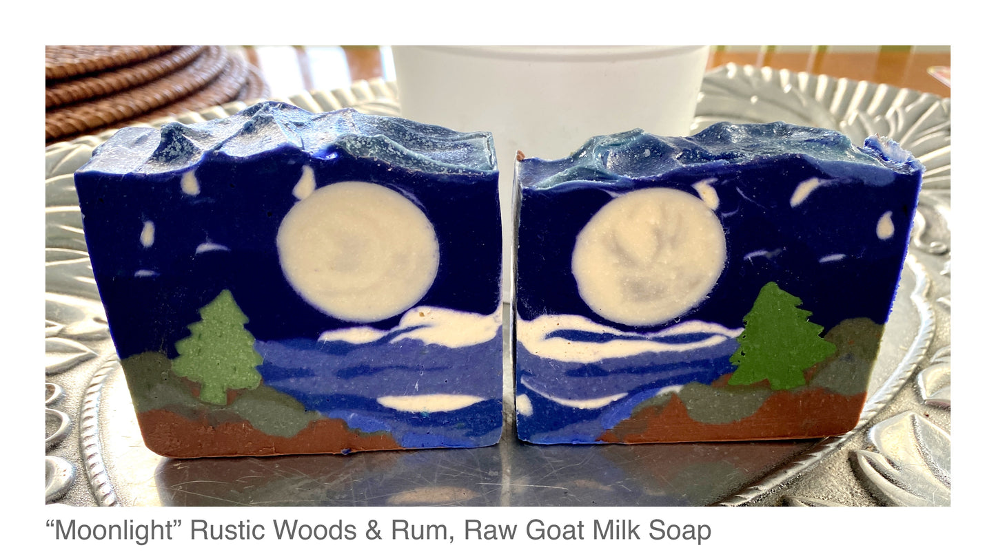 Rustic Woods & Rum Fresh Raw Goat Milk Soap