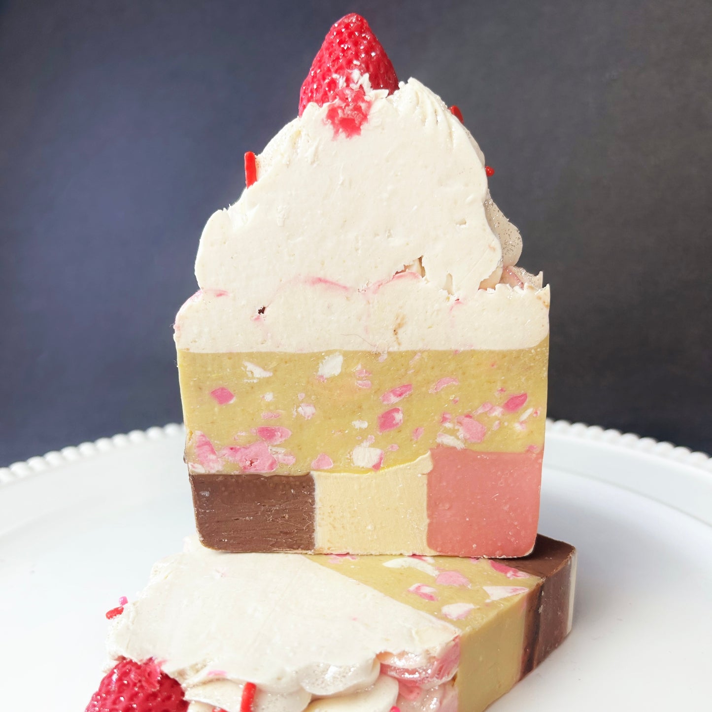 Neapolitan Ice Cream & Cake, Celebrate! Fresh Raw Goat Milk Soap